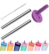 Mity rain Mouthpiece and Metal Straws Replacement for Owala Kids Water Bottle - Top Silicone Stra...