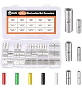 Filluck 307PCS-Red Copper Non Insulated Connectors Kits with Heat Shrink,22-6 AWG Uninsulate...