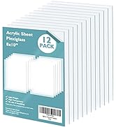 Egofine Plexiglass Sheets Acrylic Sheets 12 Pack of 8x10’’ 0.04 Thick Clear Plastic Cast Transpar...
