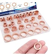 maierke 360PCS Crush Washer Oil Drain Plug,18 Sizes Copper Oil Drain Plug Gasket Assortment,Autom...