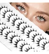Fyonas Lashes Manga False Eyelashes 9-12mm Anime Lashes Strips C Curl Cosplay Fake Eyelashes 10 P...
