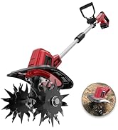 Cordless Tiller Cultivator Compatible with Milwaukee 18V Battery(Tool Only), Electric Garden Till...