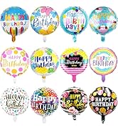 36PCS Happy Birthday Foil Balloons, 18