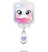 Funny IV Bag Badge Reel for ID Card, Cute Infusion Bag Retractable Nurse Alligator Clip Badge Ree...
