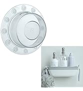 SlipX Solutions Clear Bottomless Bath Overflow Drain Cover and White Suction Shower Basket Caddy