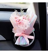 Pink Mini Dried Flowers Bouquet for Car Air Vent Clips, Car Air Outlet Perfume Decoration, Dried ...