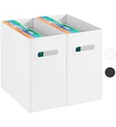 VZCPYTPM 2 Packs Portable Storage File Boxes,White File Folder Organizer,Hanging File Folder Boxe...