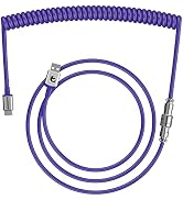 Lexonelec Custom Coiled Keyboard Cable, 2.0M(0.66ft) USB-C to USB-A TPU Mechanical Keyboard Cable...