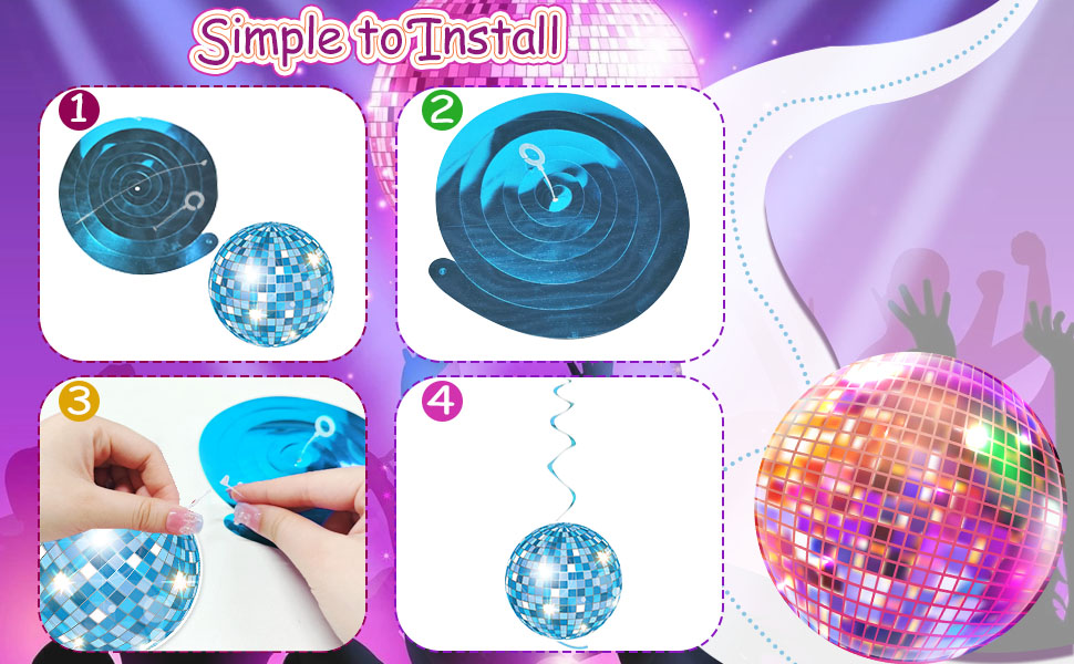 35Pcs Disco Party Hanging Swirl Decor