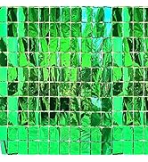 Green Backdrop Party Decoration Metallic Square Green Foil Fringe Curtain Photo Booth Props for B...