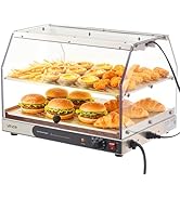 VEVOR 2-Tier Commercial Food Warmer Display, 450W Food Display Warmer with Light, Detachable Shel...