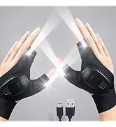 ThxToms Chargable Flashlight Gloves Gifts for Men, Father's Day Gifts for Dad, Unique Birthday St...