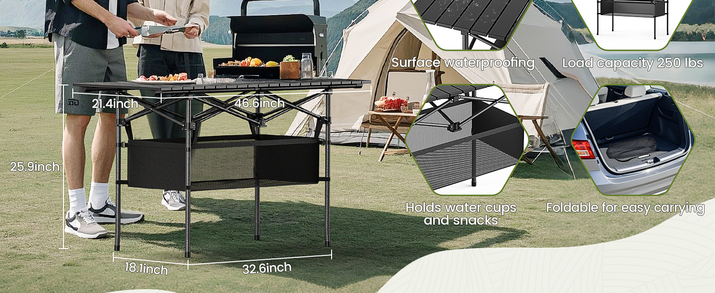 camping tables that fold up lightweight