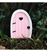 Pink Streak Mini Fairy Garden Door for Tree, 3D Miniature Fairy Door for Fairytale Tiny House Doo...