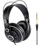 Superlux HD681 Semi-Open Back Wired Over Ear Headphone with 50mm Neodymium Driver, Single-Sided C...