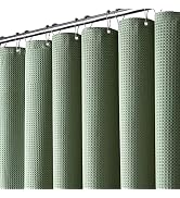 Dynamene Sage Green Shower Curtain - Waffle Textured Heavy Duty Thick Fabric Shower Curtains for ...