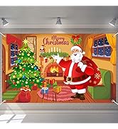 Merry Christmas Banner Large Fabric Xmas Backdrop Decor Holiday Background Banner New Year Party ...