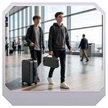Travel scenario showing switch 2 case with handle being carried.