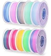 RAMBERY Matte Rainbow PLA 3D Printer Filament Bundle, 10 Colors Total 10kg, 1.75mm Multicolor Gra...