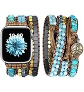 JR.DM Boho Beaded Watch Band Women Compatible with Apple Watch Band 38mm 40mm 41mm 42mm(S10) Turq...