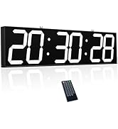 CHKOSDA 27.6in Double Sided Digital Wall Clock, Multifunctional Led Countdown Clock with Timer, T...