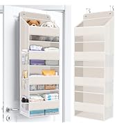 WISELIFE Over The Door Organizer Storage with 4 Large Pockets Door Hanging Organizer with Clear W...