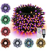 Toodour Halloween Lights RGB String Light, 82ft 200 LED Orange Purple Light | Remote & Timer, Wat...