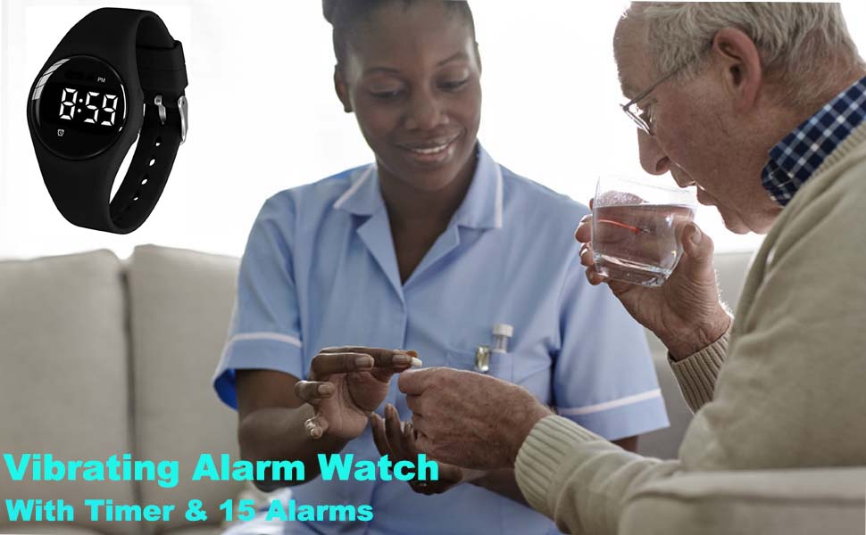 waterproof vibrating alarm watch