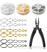 FSWCCK Split Rings Kit, 2070 PCS Double Loops Split Jump Ring with Split Ring Pliers, Mini Metal ...
