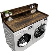 FZGhome Washer Dryer Countertop, 54" x 27.55" 2-Tier Washer Dryer Topper with Edge, for Laundry R...