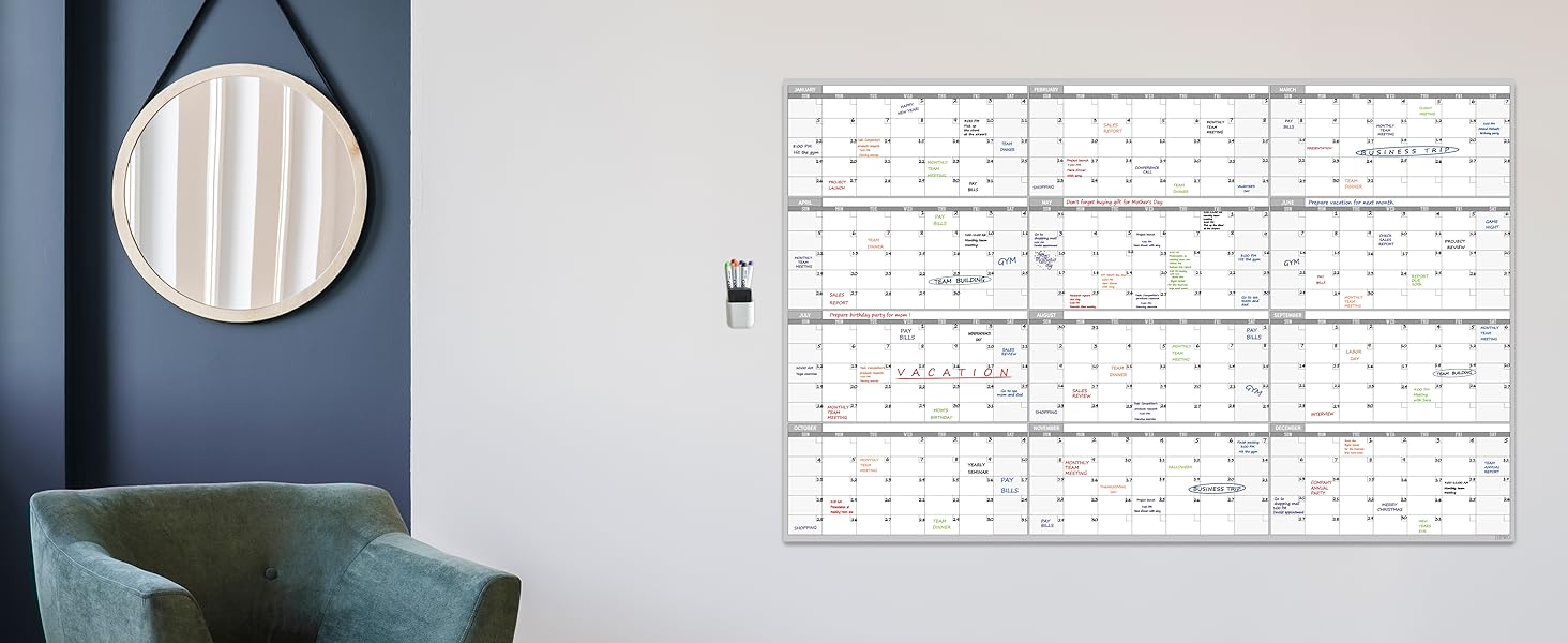 dry erase undated yearly wall calendar