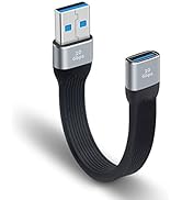 Poyiccot Short USB 3.0 Extension Cable, 5inch Flat FPC USB Extension Cable, USB A Male to USB A F...