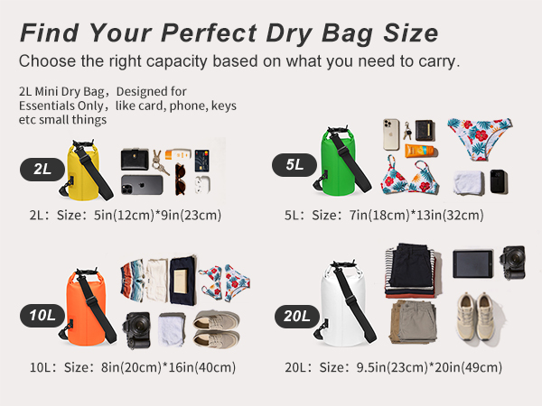 dry bag size