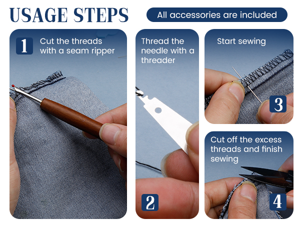 Sewing Kit with Threads Thimbles Seam Rippers