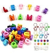 TOAOB 52pcs Large Plastic Letter Beads A to Z 6pcs Star Keychains 60pcs Round Bead Acrylic Mixed ...