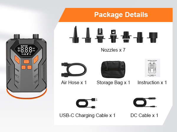 paddle board inflator package details