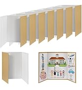 8 PCS Trifold Poster Board - 16" x 23" Small Tri Fold Display Board Hard & Thick White Presentati...