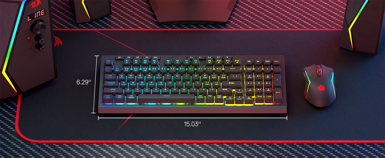 Redragon S142 compact 98-key keyboard for small desks saves workspace
