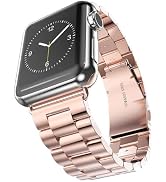 PINHEN Strap Compatible with Apple Watch 41mm 45mm,Stainless Steel Replacement Watch Band Metal S...