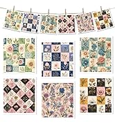 VISSTREE Reusable Swedish Dishcloths for Kitchen, 6 Pack Retro Floral Swedish Dish Cloths, Absorb...