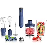 Rosewill 6-in-1 Multi-Speed Cordless Rechargeable Immersion Hand Blender, Heavy Duty Motor - Stic...
