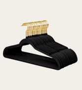 ManGotree Velvet Coat Hangers with 360° Swivel Gold Hook, Non-Slip Felt Suit Hangers, Ultra-Slim ...