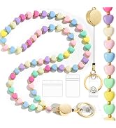 Toykee Lanyards for Id Badges and Keys for Women Teacher - Colorful Beaded Card Holders