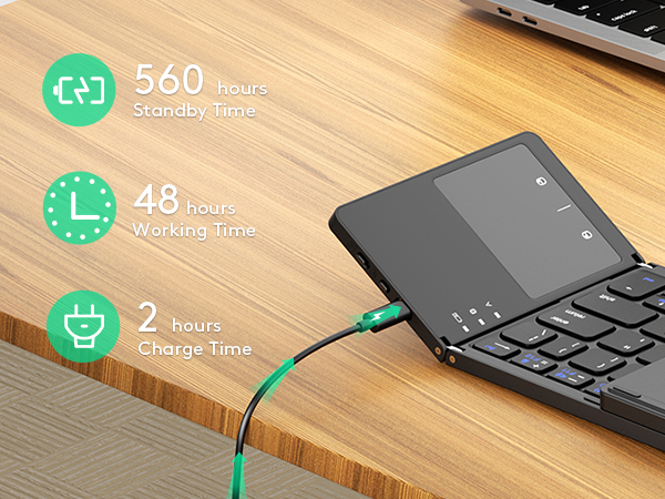 Rechargeable folding keyboard