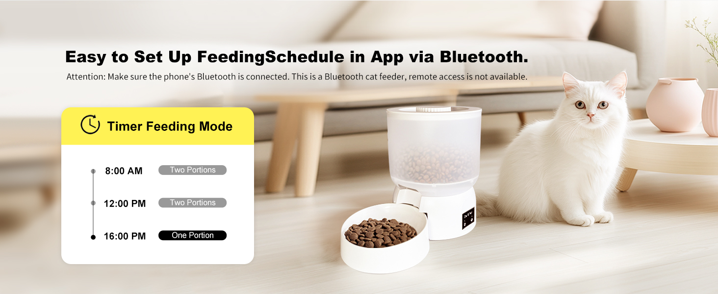 Darlipet Cat feeder automatic, Easy to set up feeding schedule in App