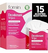 FOMIN Acidified Travel Deodorant Wipes For Women & Men - 15 Count - Patchouli Blossom - pH Balanc...