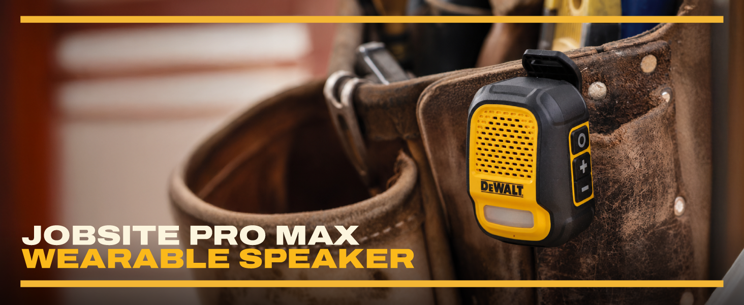 DEWALT Heavy Duty Wearable Bluetooth Speaker Pro Max