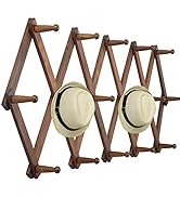 WEBI Accordion Wall Hanger,Expandable Wooden Coat Rack Wall Mounted,Hat Rack for Wall,Accordion H...
