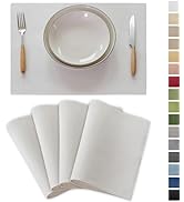 Demetex Placemats White Heat Resistant Cloth Place Mats Dining Table Mats Linen for Wedding Party...