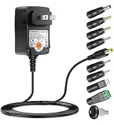 Powseed 3V 4.5V 5V 6V 7.5V 9V 12V Universal AC Adapter 12W AC/DC Power Adapter for Household Elec...